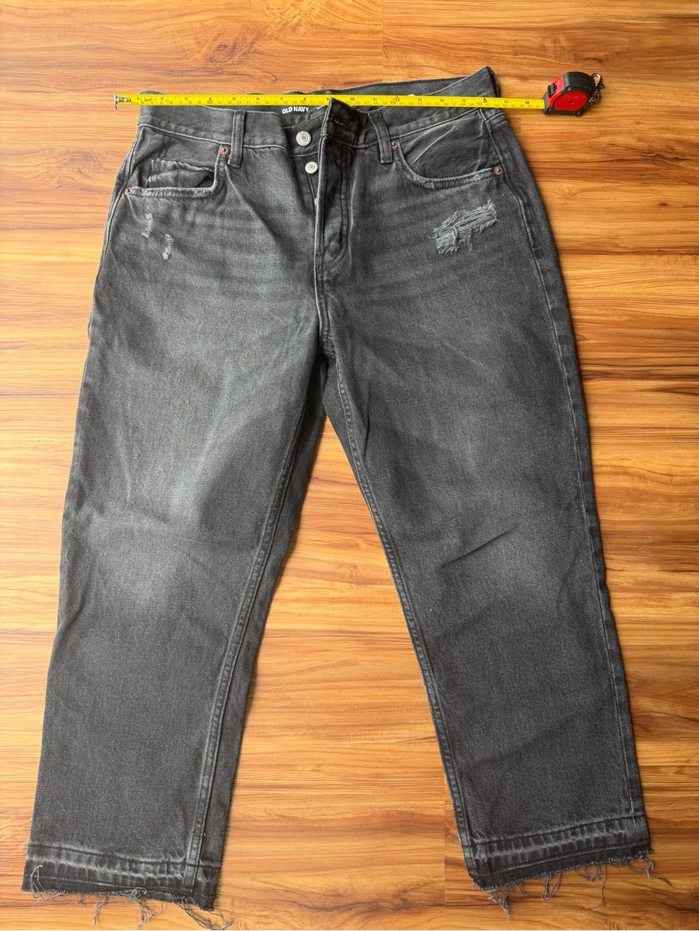 Old Navy Women's slouchy straight high rise Black Washed  Jeans